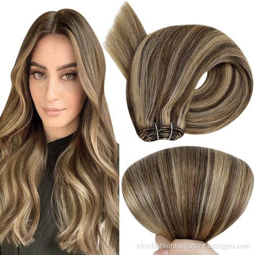 High quality Healthy bouncy texture sillky Sew in Hair Extension Human Hair Weft Extensions Hand Tied Human Hair Weft Extensions